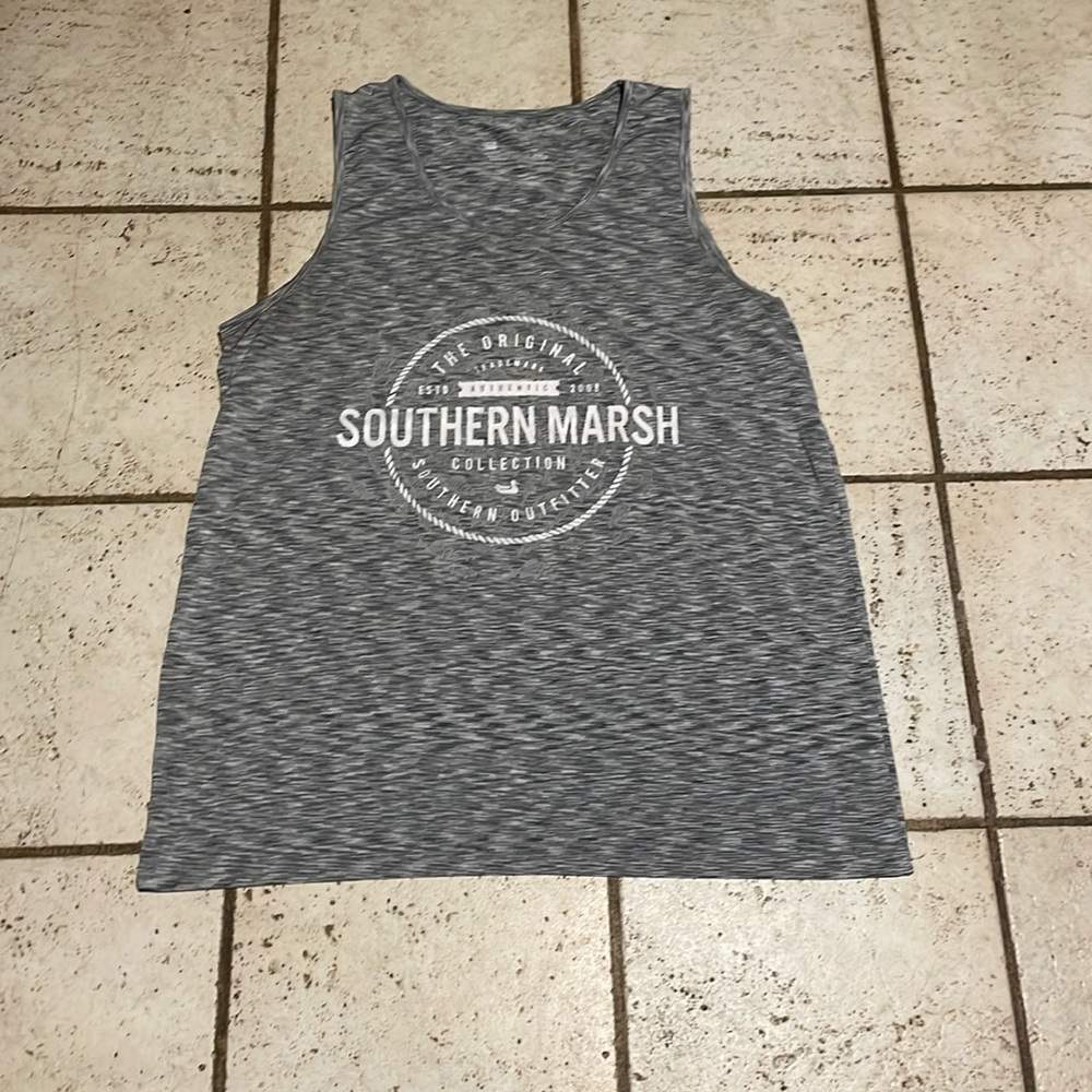 ⭐️⬇️ Southern Marsh Grey/White Large Tank Top